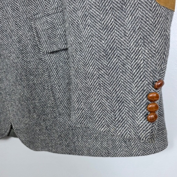 Levi's Herringbone Tweed Sport Coat Elbow Patches Menswear Jacket 44R - Picture 4 of 7